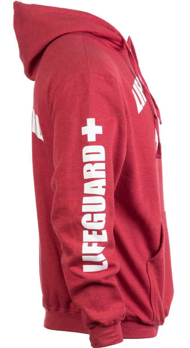 Lifeguard Unisex L Authentic Hoodie Sweatshirt Red Cocoa Beach FL