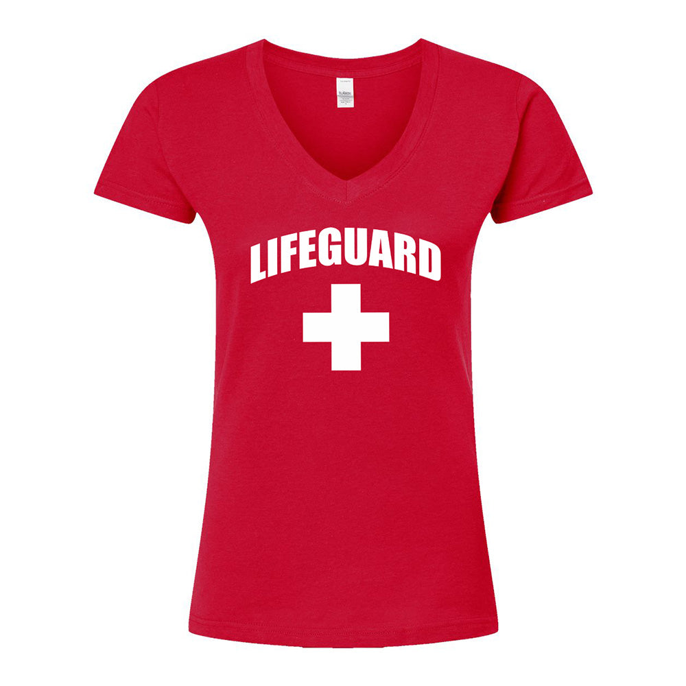 Short Sleeve Cotton V-Neck T-Shirt - Ladies