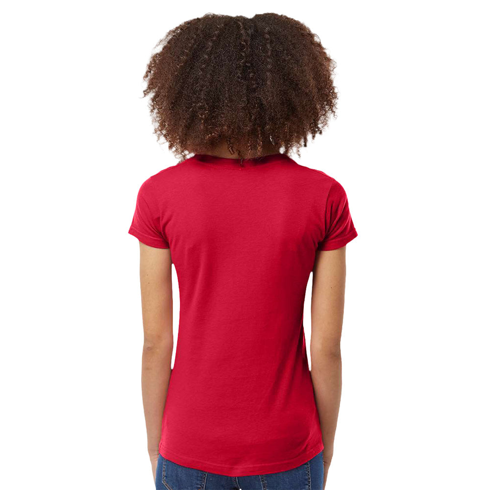 Short Sleeve Cotton V-Neck T-Shirt - Ladies