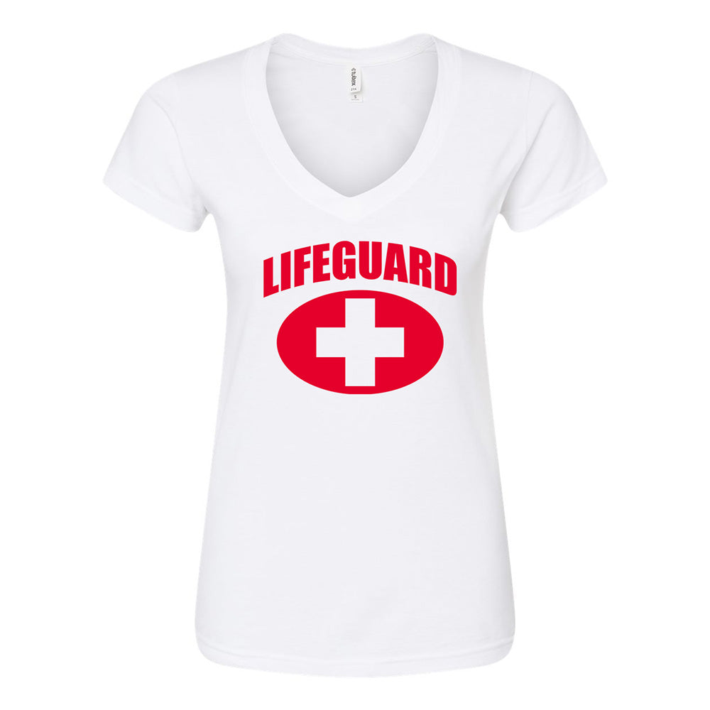 Short Sleeve Cotton V-Neck T-Shirt - Ladies