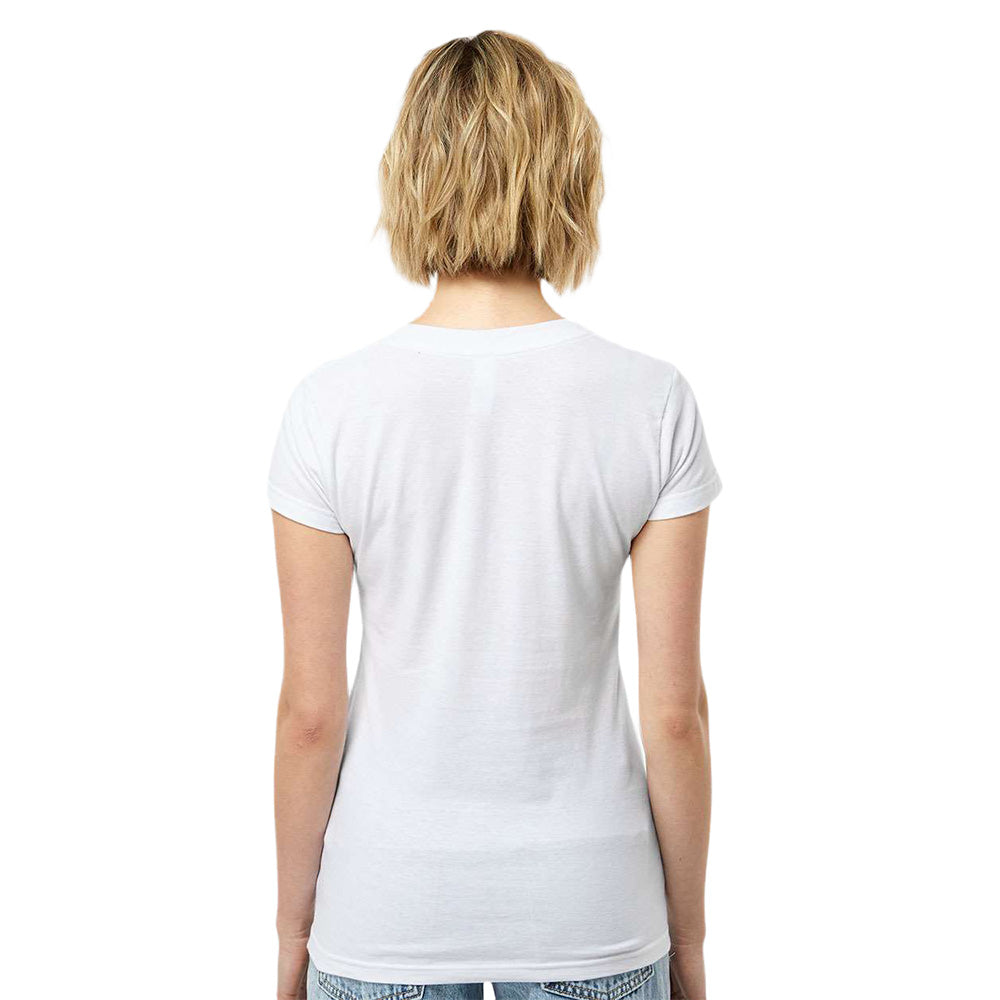 Short Sleeve Cotton V-Neck T-Shirt - Ladies