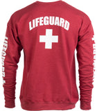 LIFEGUARD | Red Unisex Uniform Fleece Sweatshirt Crewneck Sweater for Men Women