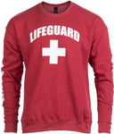 LIFEGUARD | Red Unisex Uniform Fleece Sweatshirt Crewneck Sweater for Men Women