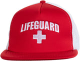 Lifeguard Snapback Hat | Flat Brim Guard Red Baseball Cap Men Women Cool Uniform